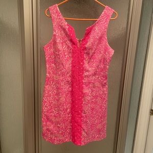 Lilly for Target See Ya Later pink shift mini dress, size 10